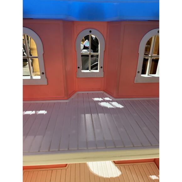 Vintage 1990's Little Tikes My Size Dollhouse Pink w/ Blue Roof 40" x 36… - Picture 3 of 4
